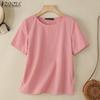Женская повседневная летняя блузка с круглым вырезом и коротким рукавом
