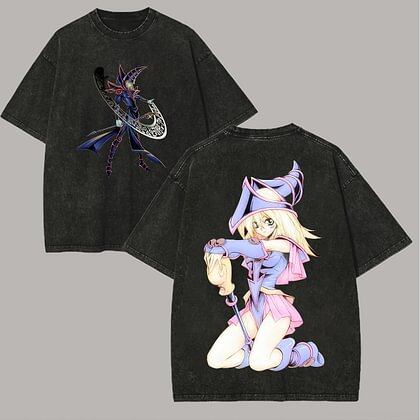 Dark Magician Girl Anime Lover Washed T-shirt Year round clothing high quality personality Clothes Plus Size Unisex New Model Couples tee