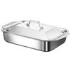 Multifunctional Stainless Steel Serving Tray Square Silver Food Platter Rust Resistant Dishwasher Safe Dinner Tray