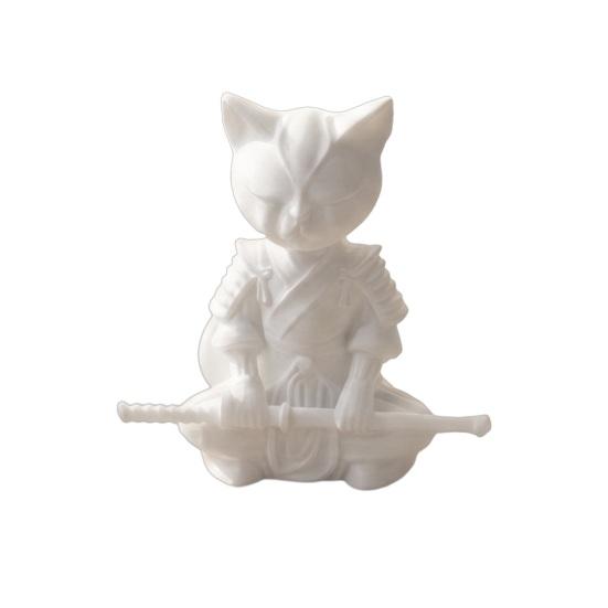Статуэтка Воинственный Кот 3D-печатная Скульптура Кота-Самурая Причудливое Настольное Животное Украшение для Гостиной Стола Полки Подарок для Любителей Кошек Коллекционеров