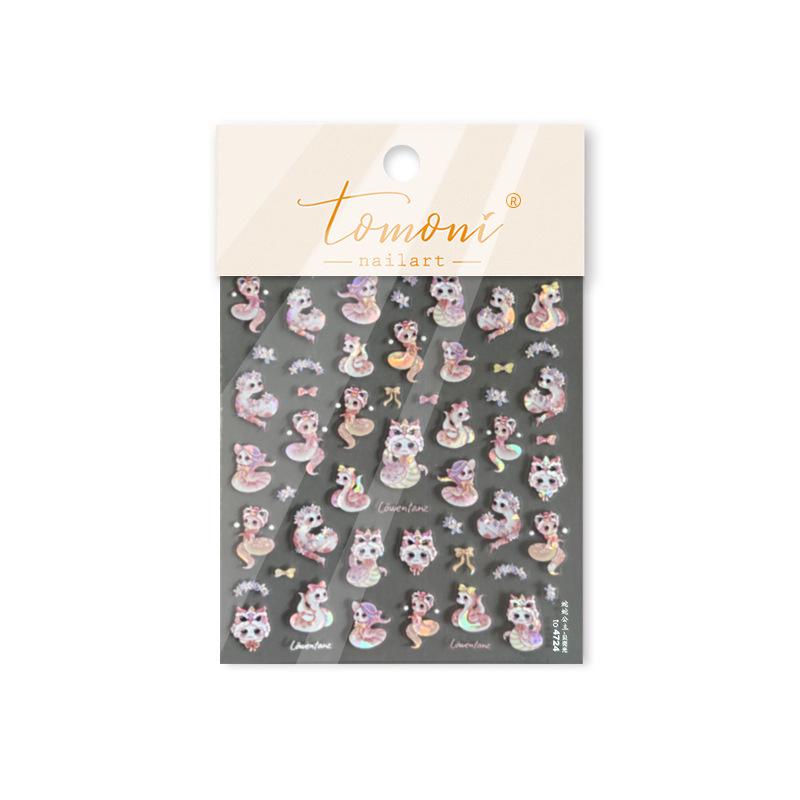 Tomoni Shell Light Nail Stickers: Must-Have Snake Nail Decals for Phones and Stationery