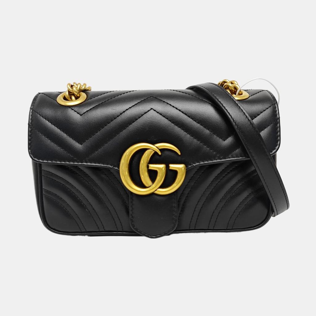 [Pre-Owned] Gucci GG Marmont Matelassé Mini Bag 'Black' - Very Good #2EO132