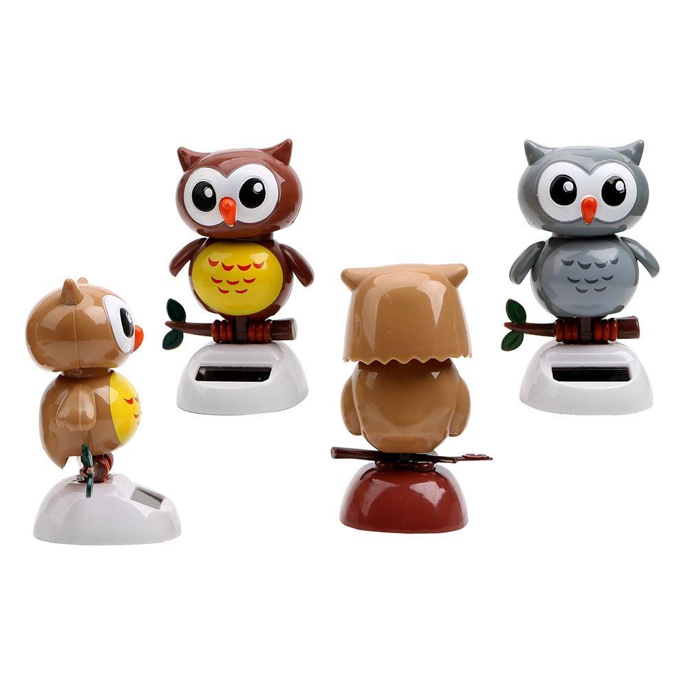 Office Solar Powered Animal Shaking Head Toy Car Ornament Decoration Owl Dancing Doll Swinging Toy