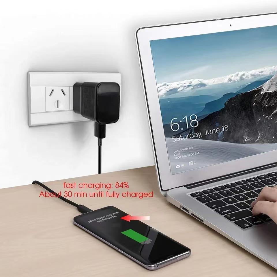 Зарядное устройство 2 в 1 15 Вт Type-C и кабель USB-C длиной 4 фута для Samsung Galaxy S22/S22 Plus/S21/S21 Ultra/S20/S20 Plus/S8/S9/S9 Plus/S10/S10e
