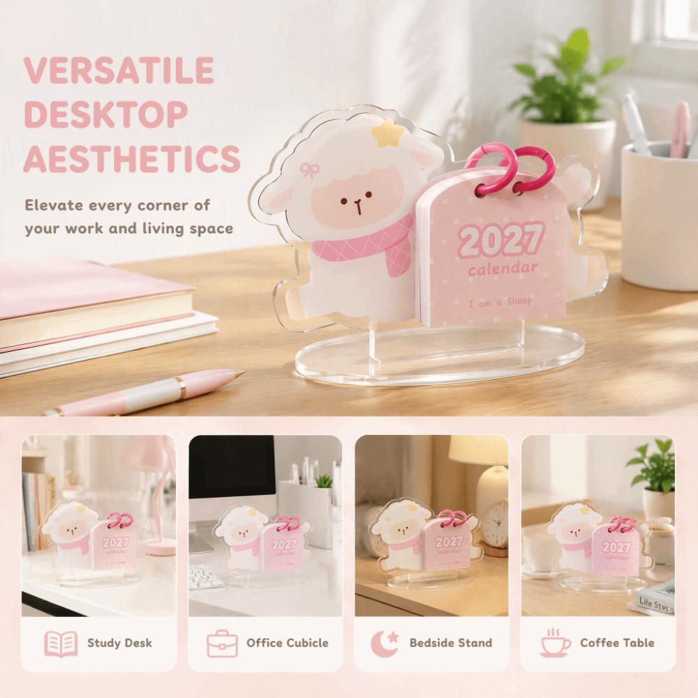 Cartoon Acrylic Desk Calendar Clear Acrylic Time Manegement Organizers Home Decor