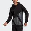 adidas Мужская флисовая толстовка с капюшоном и большим логотипом Черная HI1180