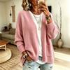 European and American Women's Solid Color Sweater Coat: Loose, Cozy Cardigan for Autumn/Winter