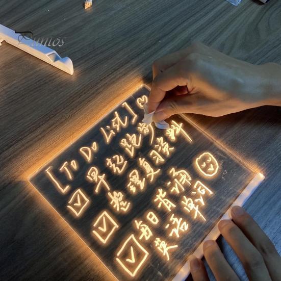 Доска для сухого стирания с подставкой, мягкая подсветка, USB Plug-Play, многофункциональная светящаяся акриловая доска для сообщений, светодиодная доска для рисования