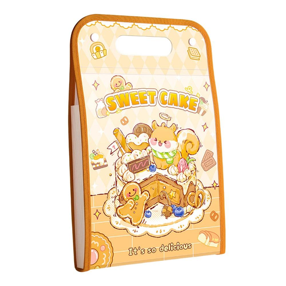 Cartoon Animal A4 File Folder 3-Layer Expanding Test Paper Storage Bag School Office Supplies