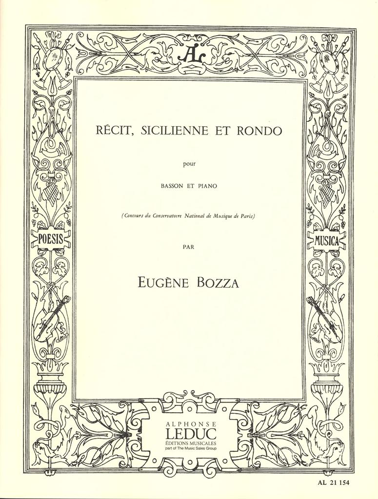 Boza: Recitation, Siciliano and Rondo for Bassoon and Piano (Bassoon, Piano) Leduc Publishing