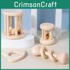 Natural Baby Wooden Rattle Set Toy With Sounding Features For Kids Sensory Play