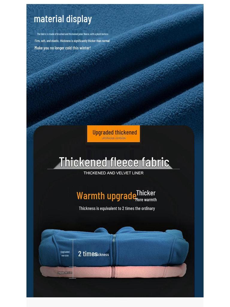 Unisex Cross-Border Winter Logo Fleece Jacket for Hiking & Mountaineering