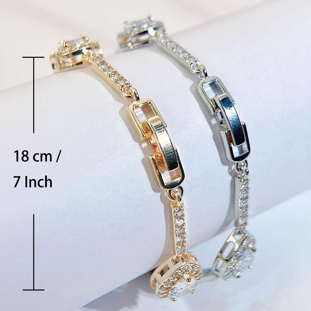 WWJ Korean Fashion Hand Accessories Elegant Water Drop CZ Zircon Tennis Bracelet Women's Daily Clothing Jewelry Collocation