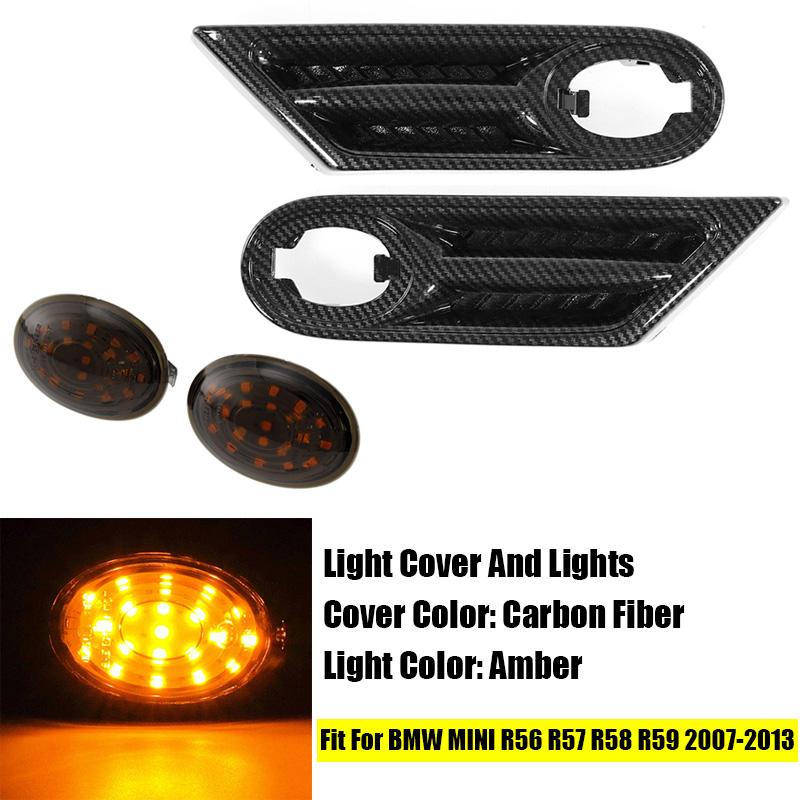 2Pcs Side Indicator Lights Flowing LED Turn Signal Light Car Replacement Accessories Fit For BMW MINI R56 R57 R58 R59 2007-2013