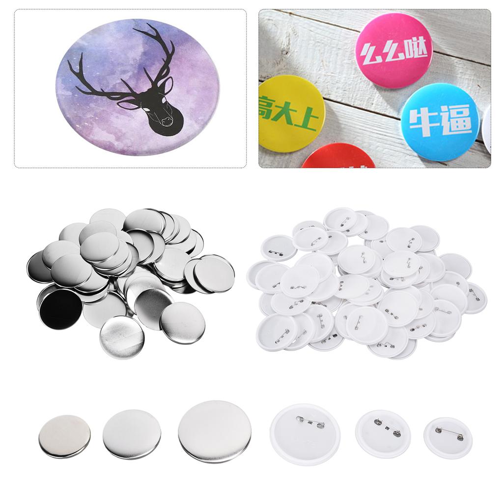 100Pcs Badge Back Cover Tinplate Plastic Base Avoid Rust Firm DIY Badge Tool for Christmas Birthday