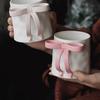 Кружка с ручкой-бантом, креативная керамическая чашка для воды, пара, завтрак, молоко, чашка для офиса, дневной чай, латте, кофейная чашка, питьевая утварь