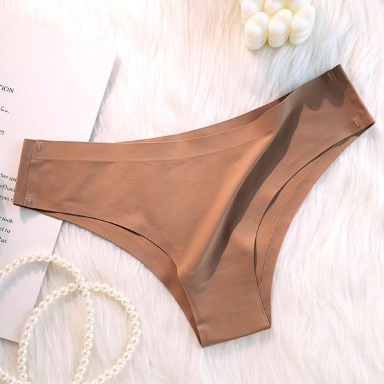 Women Panties Seamless Mid Waist Ice Silk Good Breathability Solid Color Slim Fit Thin Quick Dry Casual Sport Underpants Lady Briefs