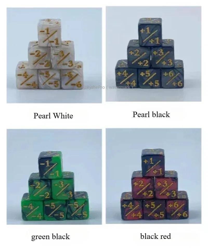 6pcs Counters Token Dice Compatible with Magic The Gathering Dices Cube Loyalty Counter Dice Set for MTG CCG DND PRG Card Gaming