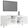VidaXL Meuble TV avec pieds en bois massif Blanc 103,5x35x50 cm
