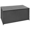 VidaXL Garden Storage Box Poly Rattan Black Bench Storage Box 42498