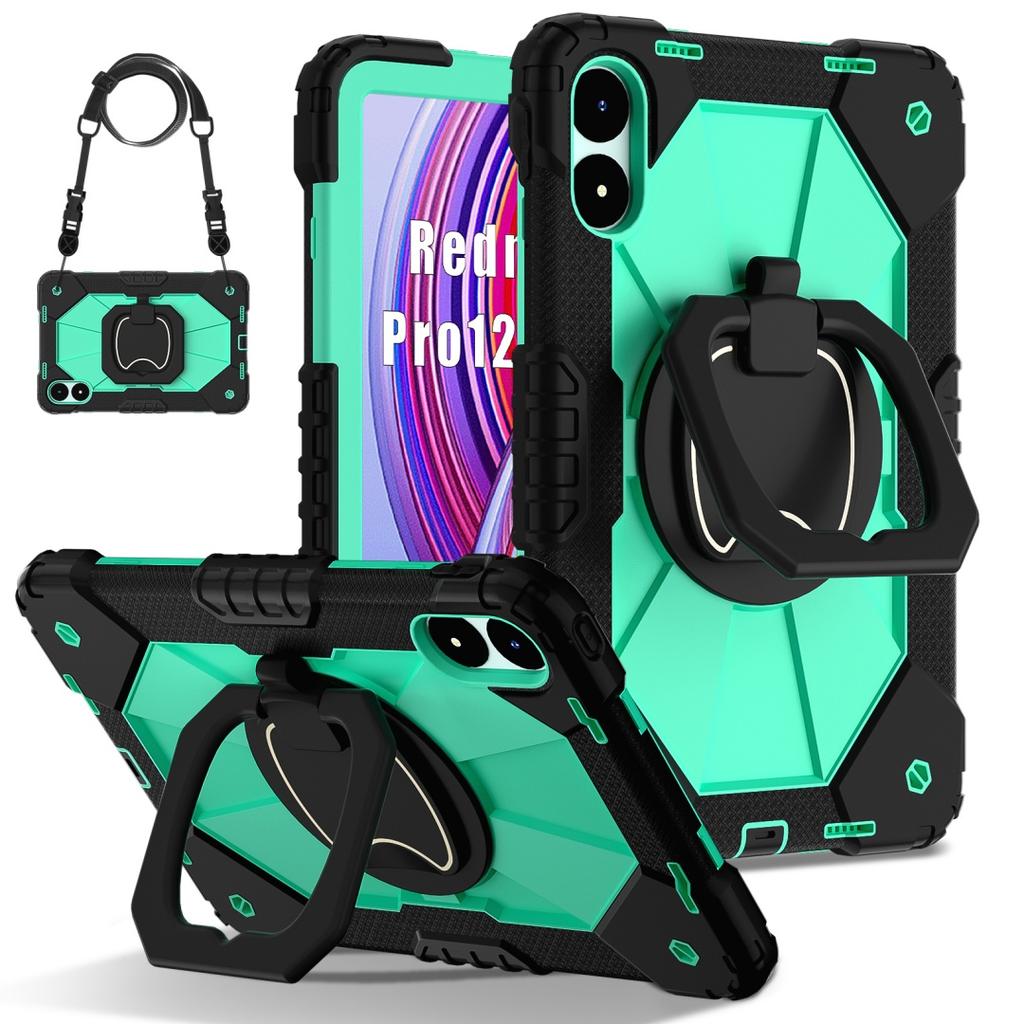 For Xiaomi Poco Pad.360° Rotating Grip Heavy Duty Protection Stand TPU+PC 3in1 Anti-knock Shockproof Tablets PC Case