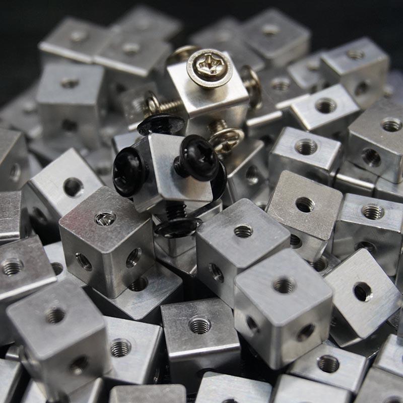 12pcs 10x10x10mm hexagonal nut M3 screw cube nut three sided fixed block connector DIY 3D printer accessory Acrylic case screw