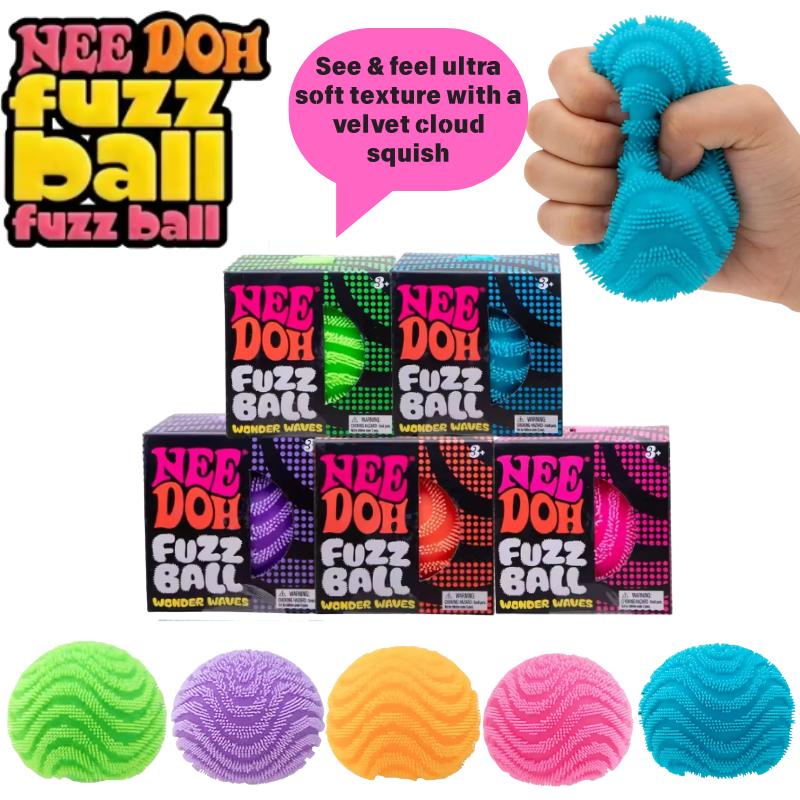 Nee Doh Waves Fuzz Ball Soft Textured Sensory Squeeze Ball Stress Relief Fidget Toy Anxiety Relief Hand Ball For Adults Kids