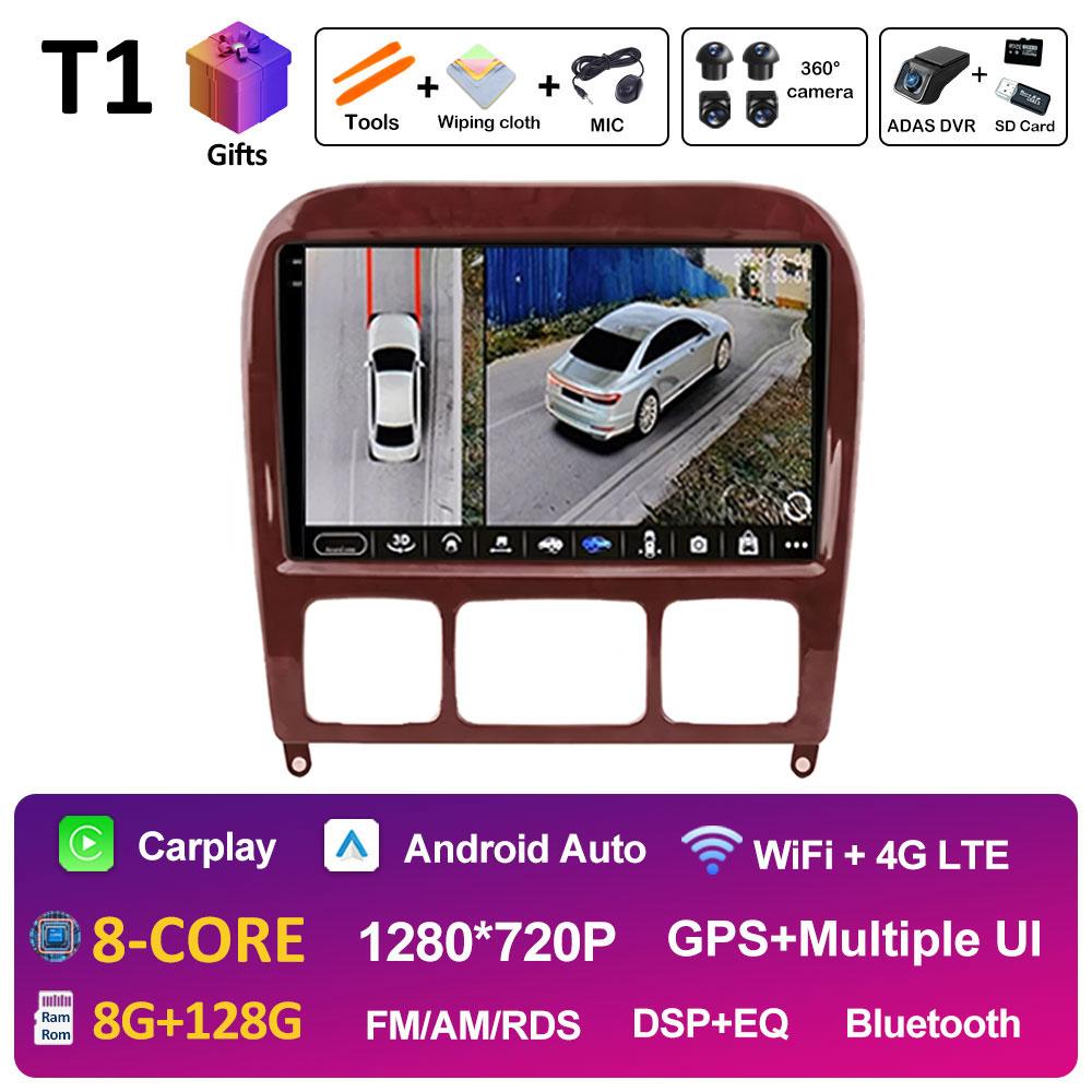 9-дюймовый Android 14 для Mercedes Benz S Class W220 S280 S320 S350 S400 S430 S500 S600 AMG 1998 - 2002 2003 2004 2005 Головное устройство BT