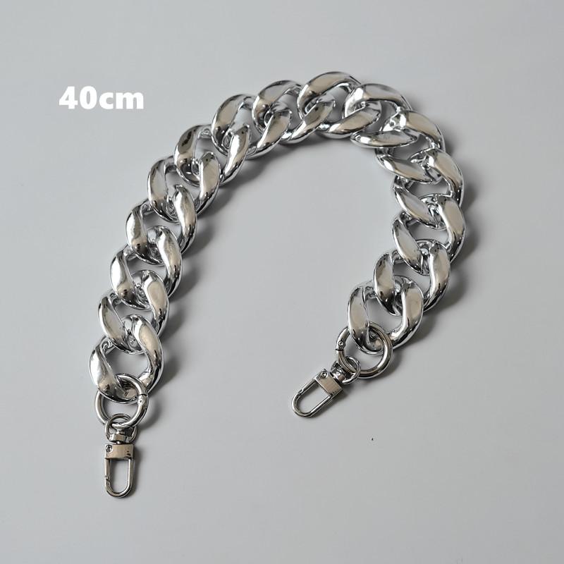 Новая модная женская цепочка для аксессуаров, съемная замена, крутой серебряный акриловый ремешок, женский плечевой ремень «сделай сам», твердая цепочка из смолы