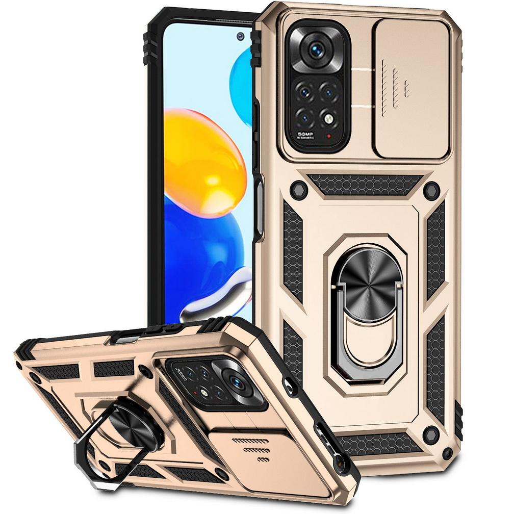 Чехол для телефона с выдвижной камерой и защитой объектива для Xiaomi Redmi Note 11 Pro Note11 11S 10 Pro 10S 9S 9 Pro 8 Pro Armor Ring Holder Cover