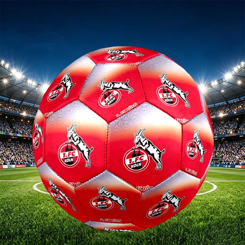 FC Koln Print Size 5 Soccer Ball, PU Wear Resistant Football for Match Training and Daily Practice, Birthday Gift for Soccer Fans