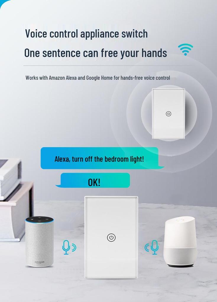 Умный WiFi-переключатель Tuya Graffiti с поддержкой Alexa 120: Стандартная для США световая панель с дистанционным сенсорным управлением