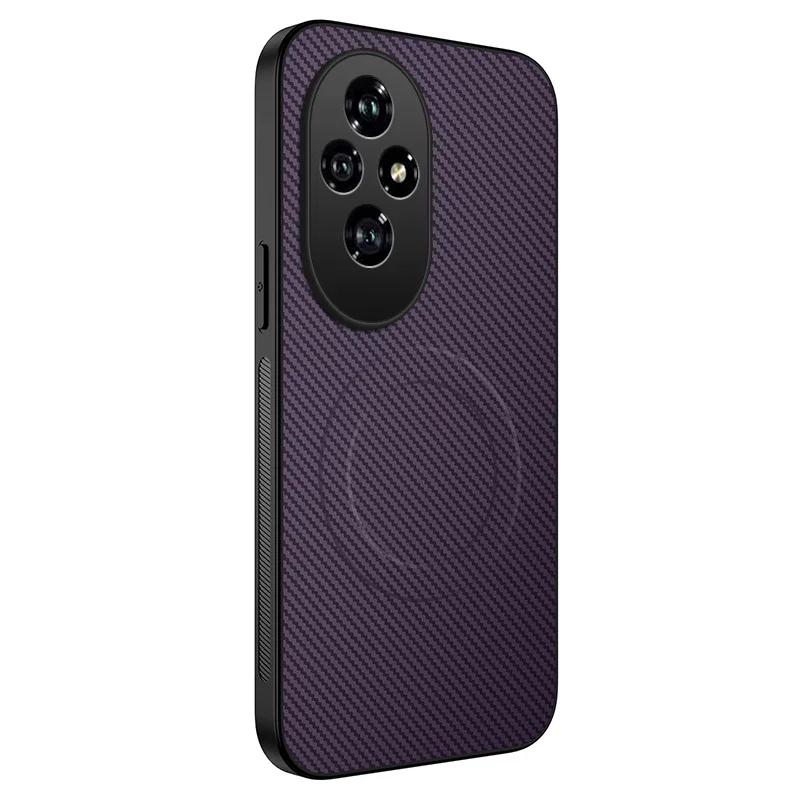 For Honor 400 Lite 200 Smart Pro Phone Case Magnetic Wireless Charging Lens Protect Shockproof Silicone Leather Back Cover Cases