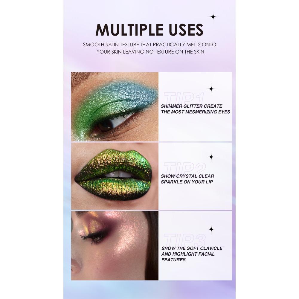 Langmanni Новые перламутровые сверкающие жидкие тени для век, десять цветов, одна упаковка теней для век-хамелеона