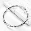Браслет-бенгл из нержавеющей стали, открывающийся, с гладкими круглыми бусинами, для подарка на годовщину, женское украшение