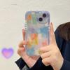 Art Abstract Watercolor Graffiti Luminous Phone Case For Iphone 14 13 12 11 Pro Max X Xr Xs Max Color Silicone Shockproof Cover