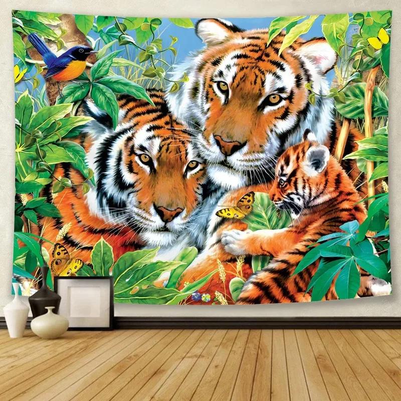 Лесной зверь Тигр Декоративный гобелен Офис Гостиная Декор Домашний Настенный Гобелен
