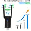 USB WiFi Adapter, AC1300 Wireless Adapter For Desktop PC, 1300Mbps Dual Band 5Dbi Antennas, Support 2.4G & 5G (400Mbps/867Mbps) Network Card