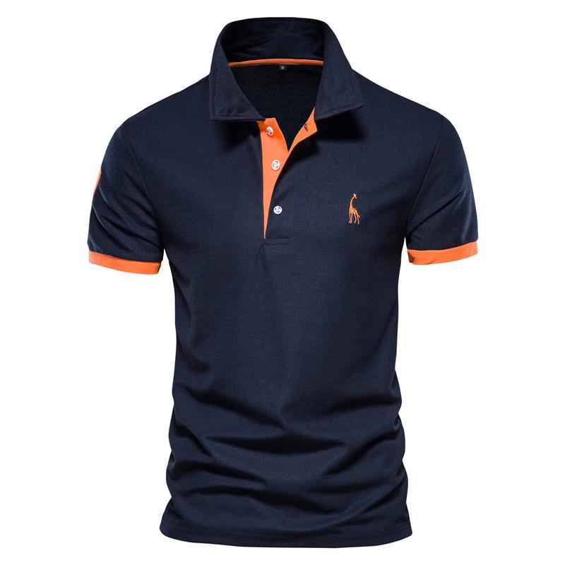 Deer Embroidered Polo Shirt Short Sleeve Judy Mesh Lapel Men's T-Shirt Plenty