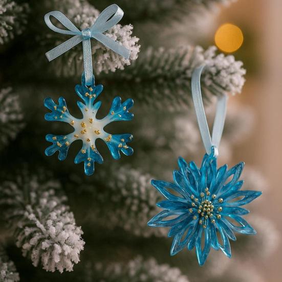 Набор рождественских украшений Акриловые украшения в виде оленя и снежинки Небьющиеся подвесные украшения на елку для праздничного домашнего декора