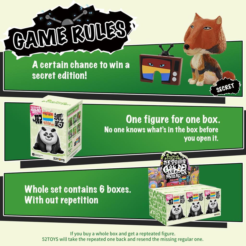 52TOYS Staring Marathon Series Blind Box 1 PC Gachapon Toy Lucky Bag Action Figure Toy Cute Creative Gift Room Decor Desktop Decoration Inch Birthday