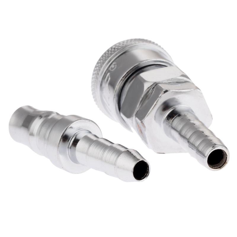 2Pcs Iron Pneumatic Fitting Air Line Hose Compressor Connector Quick Release Coupler Air Line Fittings for 8mm Hose SH20 PH20