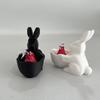 Пасхальная конфетница в виде пасхального кролика, напечатанная на 3D-принтере, блюдо для закусок в виде кролика, декоративная десертная ваза для орехов для пасхальной вечеринки, настольный домашний декор