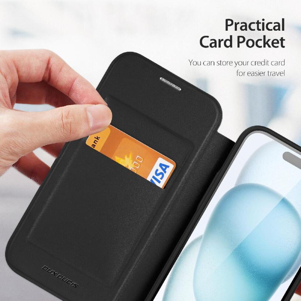 (Black) Case For IPhone 15 Plus With RFID Blocking Card Slot PU Leather Cover Shockproof Full Protective Flip Folio Wallet Case Case Wallet With