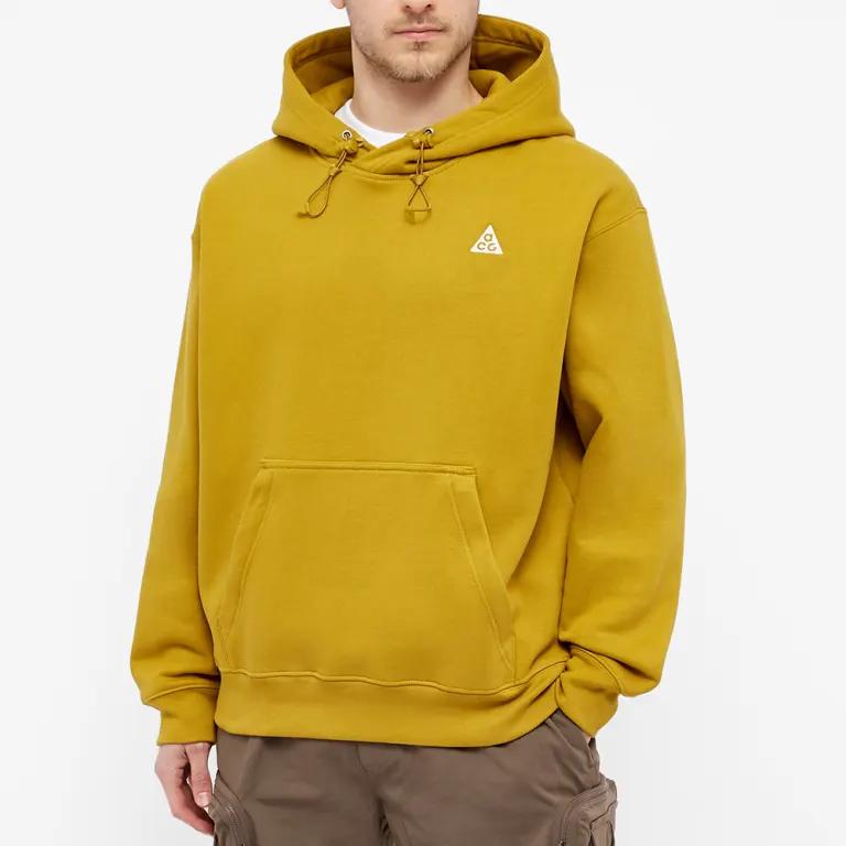 Nike ACG Мужская толстовка с капюшоном из флиса, тяжелая, с начесом, цвет 'Торфяной мох', 'Пустынный мох', 'Вершинный белый', CW4490-386