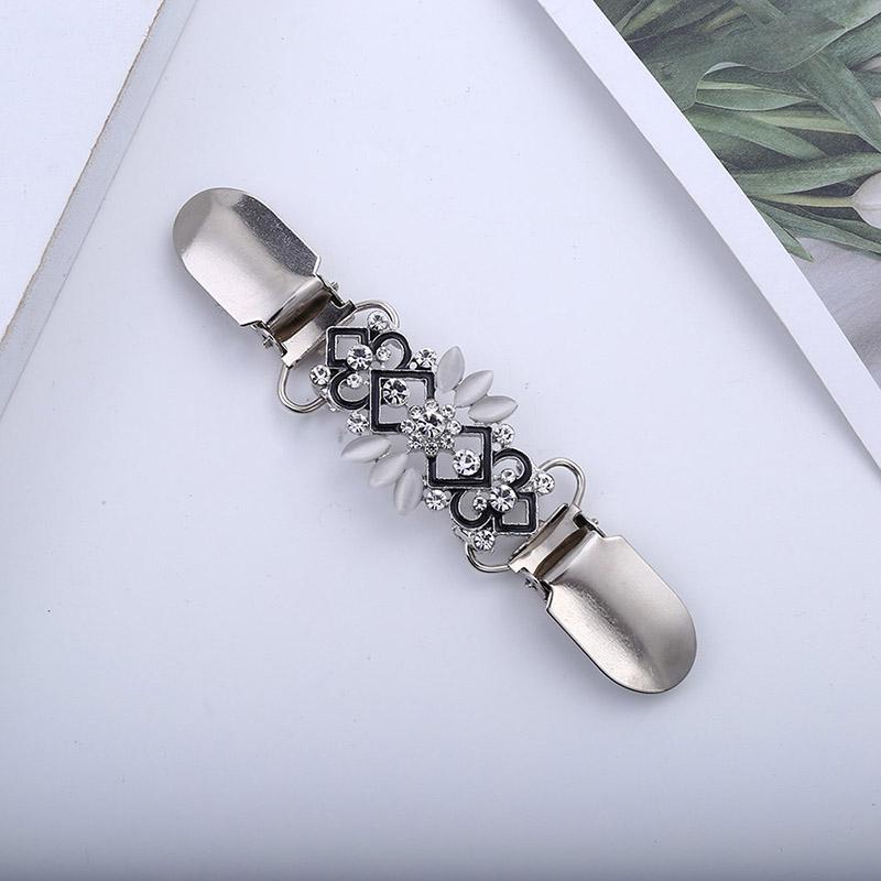 Women Alloy Rhinestone Sweater Blouse Shawl Clip Cardigan Clip Casual Sweater, Shawl, Collar Buckle AVE