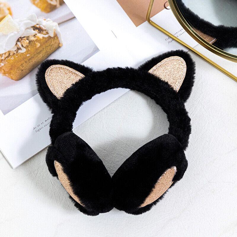 Winter Womens Kids Soft Cat Earmuffs Ladies Girls Plush Earflap Warmer Ear Muffs