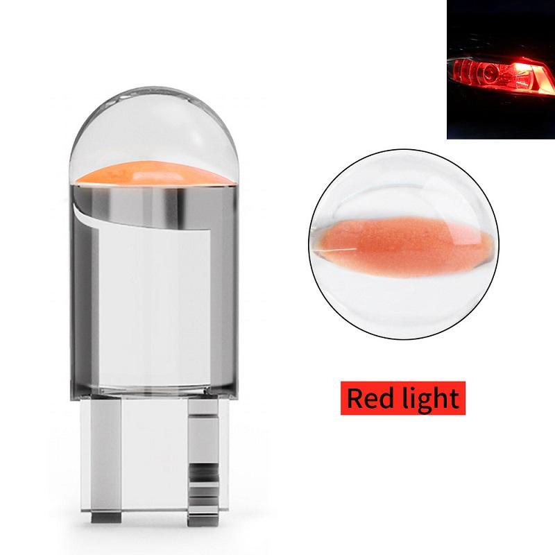 Автомобильный светодиод T10 W5W Canbus Glass COB 6000k Купольная лампа для чтения Маркерный клин номерного знака Лампа 168 194 192 DC 12 В Белый Синий Красный