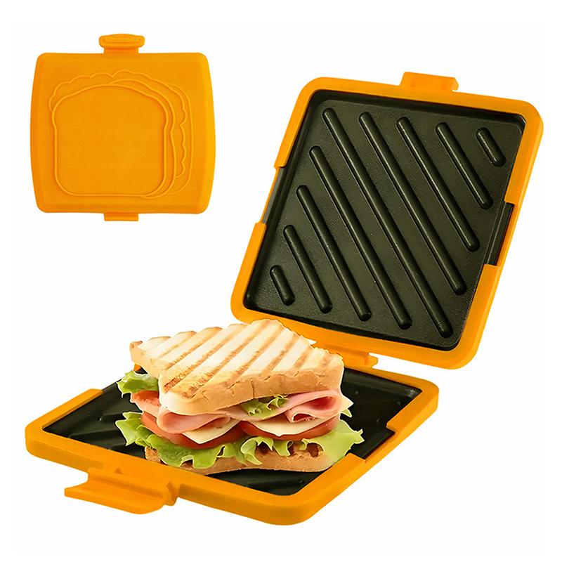 Multifunctional Silicone Baking Pan With Butter Knife Quick Heating Microwave Oven Toaster Sandwich Plate For Kitchen 1Pc