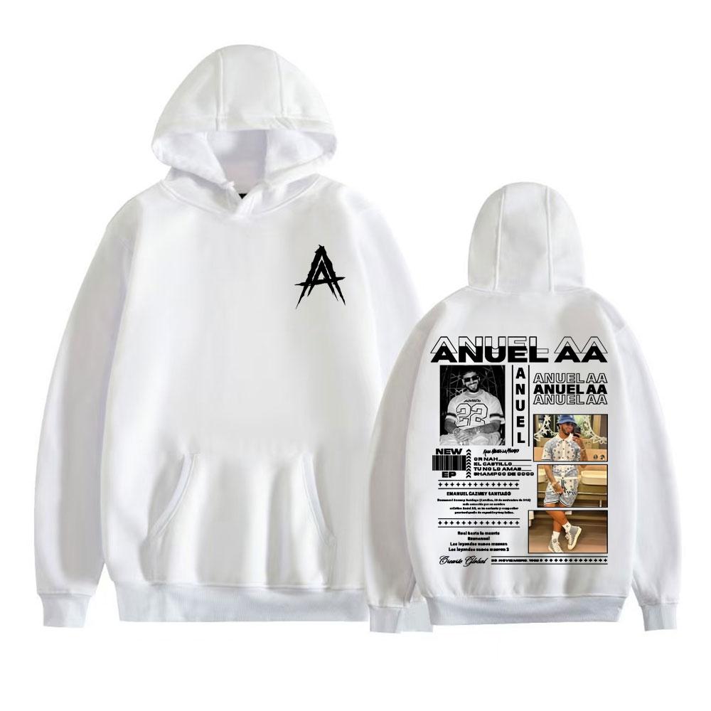 Худи свитшоты свитшоты с капюшоном для мужчин и женщин Rapper Anuel AA Real Hasta La Muerte World Tour Мода Хип-Хоп Поп-музыка Флис Повседневные Пуловеры